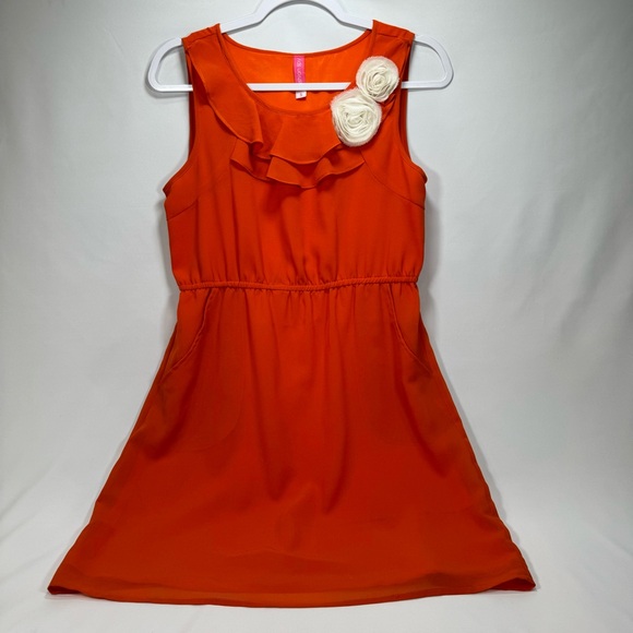 Fashion Spy Dresses & Skirts - Fashion Spy Women's Orange Dress Size Small S Ruffle Gameday Summer Casual